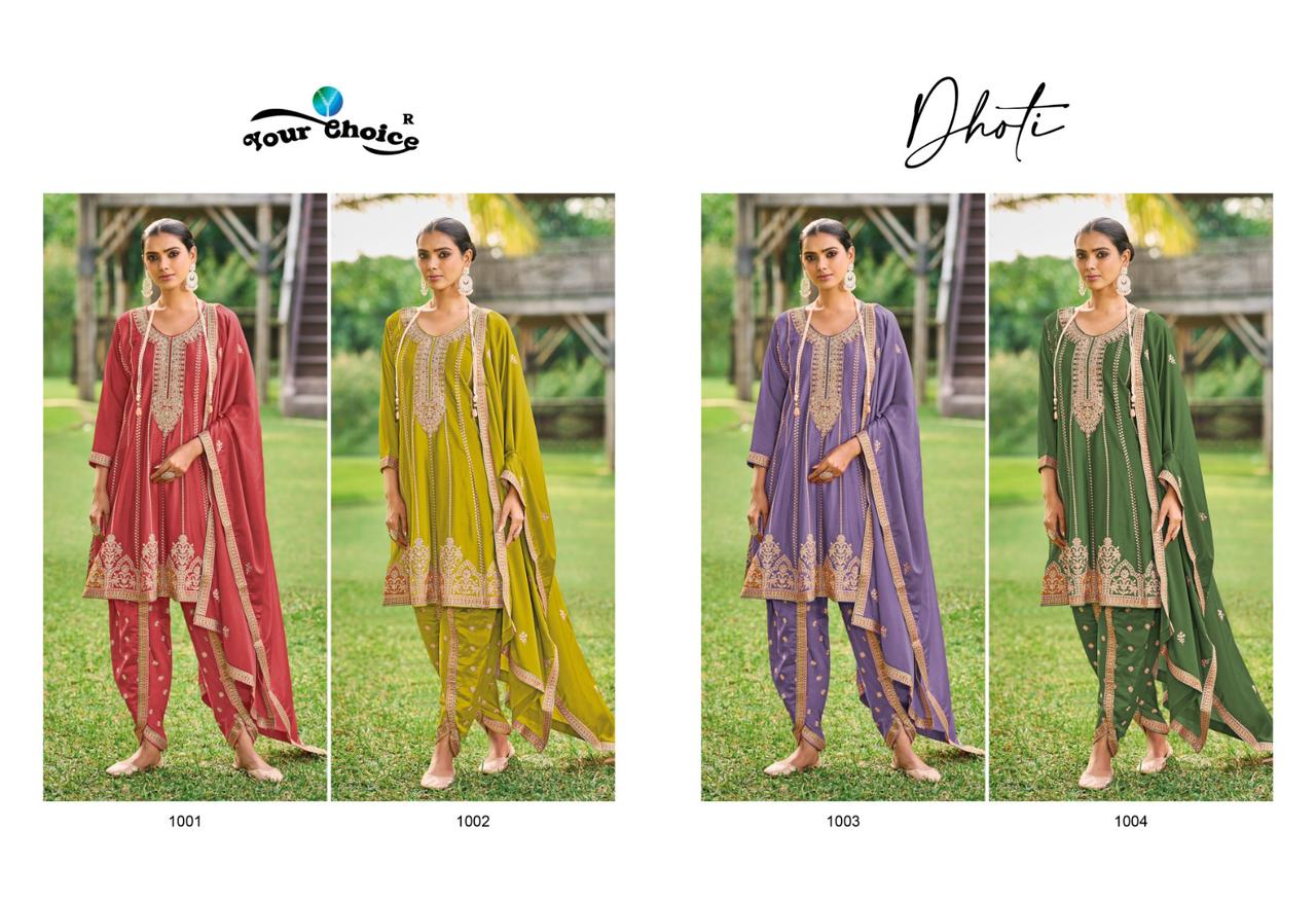 Your Choice Dhoti Style Designer Wedding Salwar Suits Wholesale Market  In Surat
